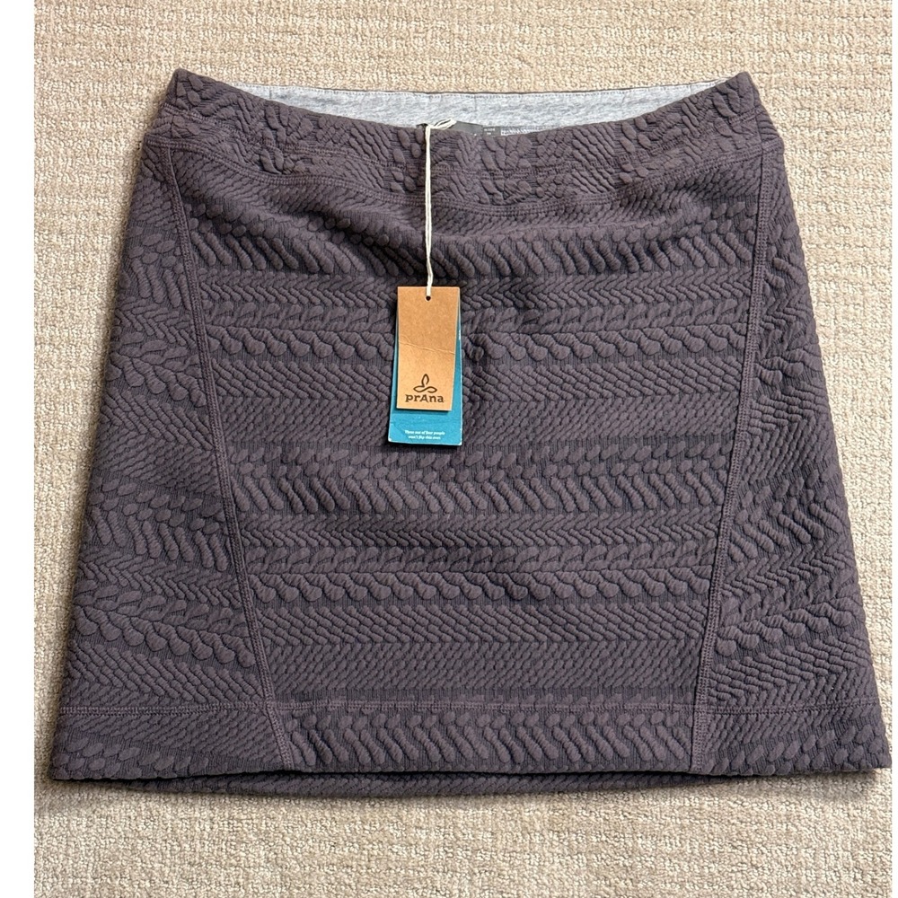 Prana Cable-Knit A-Line Skirt in Charcoal